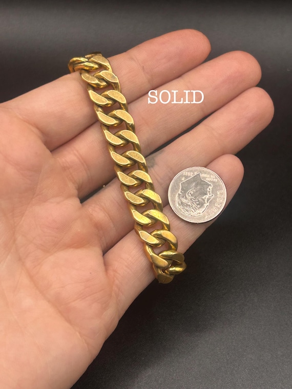 Estate Stackable 18k Gold Solid Link Bracelet - 2… - image 4