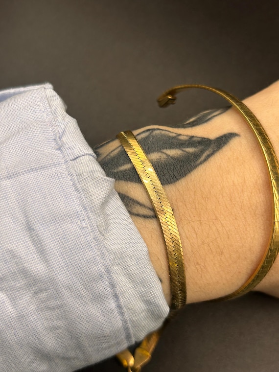 Estate Stackable 14k Gold Mixed Link Bracelets - … - image 6