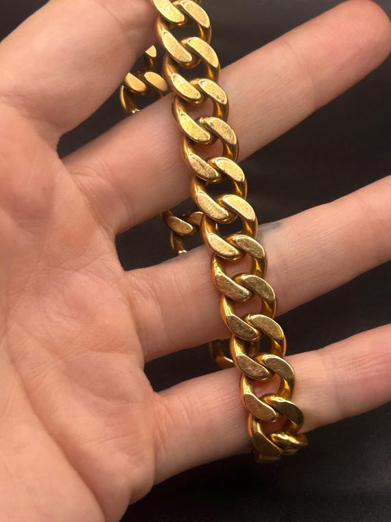 Estate Stackable 18k Gold SOLID Gold Link Bracele… - image 7