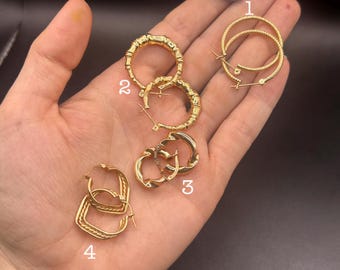 Estate Stackable 14k Gold Mixed Earrings Dangles Hoops - 3/27/26 - LOT P