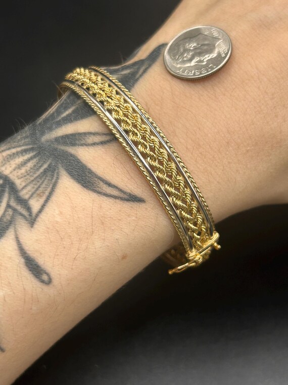 Estate Stackable 10k Gold Mixed Bangle Bracelets … - image 5