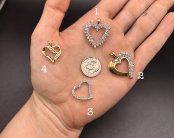 Estate Stackable 14k Gold Mixed Diamond Pendants Charms - 6/1 - LOT F