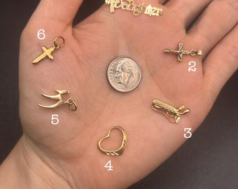Estate Stackable 14k Gold Mixed Charms Pendants - 3/24/26 - LOT O
