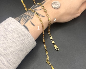 Estate Stackable 14k Gold Mixed Chain Link Bracelets - 3/27/26 - LOT L