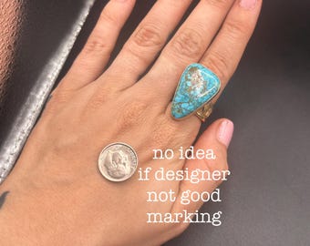 Estate Stackable 14k Gold Turquoise Ring Band - 5/22 - LOT BB