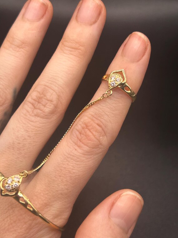 Estate Stackable 18k Gold Mixed Bangle Ring Set -… - image 6