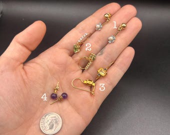 Estate Stackable 14k Gold Mixed Stud Dangle Earrings - 5/19 - LOT E