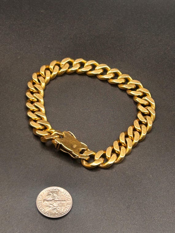 Estate Stackable 18k Gold SOLID Gold Link Bracele… - image 9