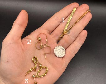 Estate Stackable 14k Gold Mixed Stud Dangle Earrings - 4/20 - LOT R