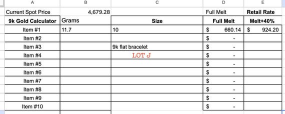 Estate Stackable 9k Gold Link Chain Bracelet - 3/… - image 12