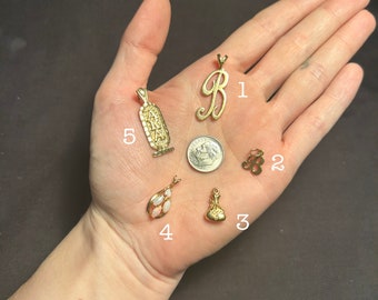 Estate Stackable 14k Gold Mixed Charm Pendants - 4/26/24 - LOT W