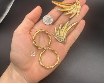 Estate Stackable 14k Gold Mixed Hoop Stud Dangle Earrings - 3/24/26 - LOT L