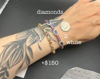 Estate Stackable 18k Gold Diamond Bangle Bracelets - 6/5 - LOT D