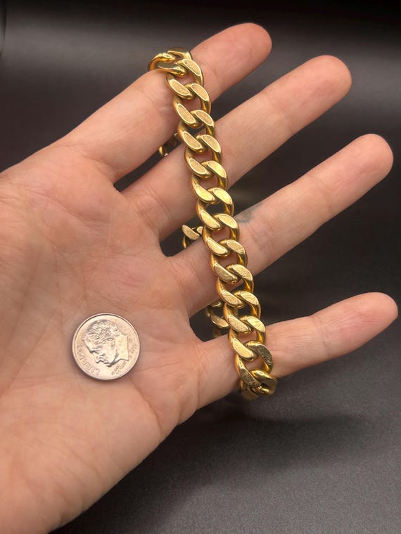 Estate Stackable 18k Gold SOLID Gold Link Bracele… - image 4