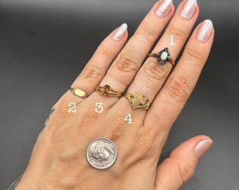 Estate Stackable 10k Gold Mixed Rings Bands - 6/2 - LOT R