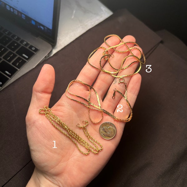 Estate Stackable 14k Gold Mixed Chain Necklaces - 5/1/24 - LOT E