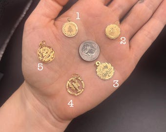 Estate Stackable 14k Gold Mixed Pendants Charms - 4/8 - LOT K