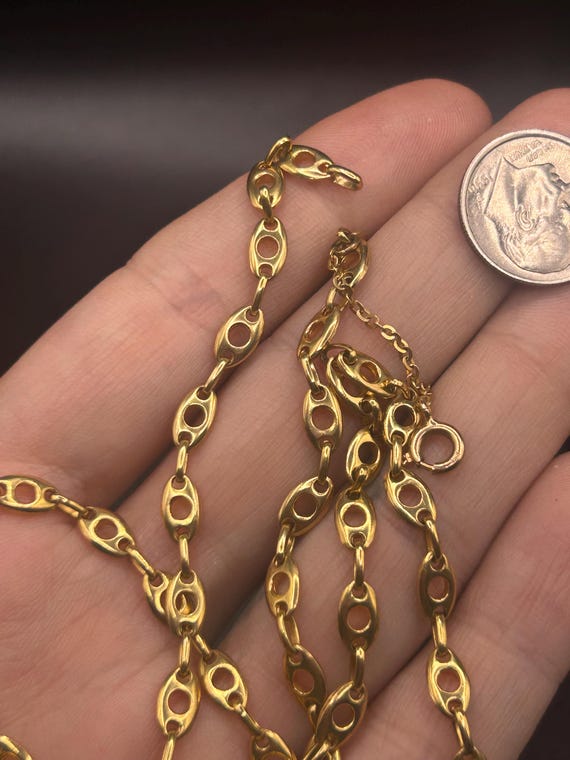 Estate Stackable 18k Gold Mixed Chains Necklaces … - image 5