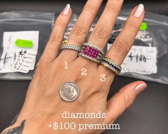 Estate Stackable 18k Gold Mixed Diamond Rings Bands - 6/1 - LOT N