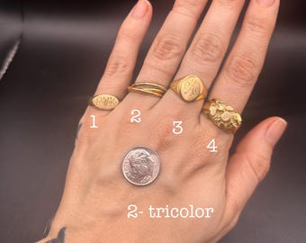 Estate Stackable 14k Gold Mixed Rings Bands - 4/7 - LOT Q