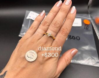 Estate Stackable 18k Gold Mixed Diamond Rings Bands - 6/1 - LOT O
