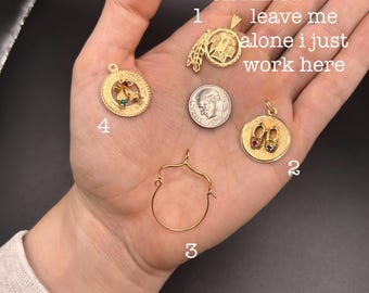 Estate Stackable 14k Gold Mixed Charms Pendants - 5/26 - LOT M