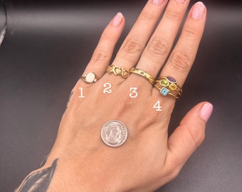 Estate Stackable 10k Gold Mixed Rings Bands - 5/25 - LOT S