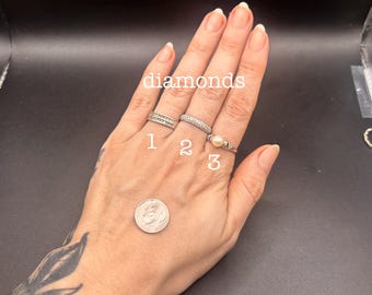 Estate Stackable 14k Gold Mixed Diamond Rings Bands- 3/27/26 - LOT DD