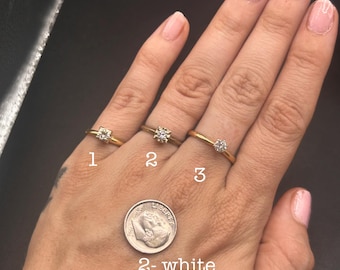 Estate Stackable 14k Gold Mixed Diamond Rings Bands - 5/22 - LOT Z