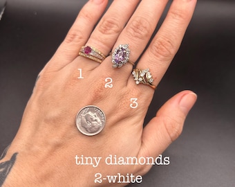 Estate Stackable 14k Gold Mixed Diamond Rings Bands - 5/19 - LOT N