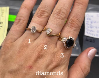Estate Stackable 14k Gold Mixed Diamond Rings Bands - 6/2 - LOT P