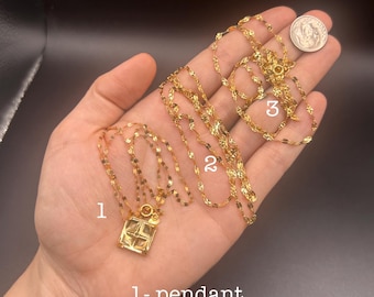 Estate Stackable 14k Gold Mixed Chains Necklaces - 5/22 - LOT H