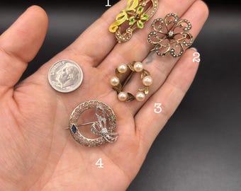 Estate Stackable 10k Gold Mixed Brooches Tacks - 6/1 - LOT J