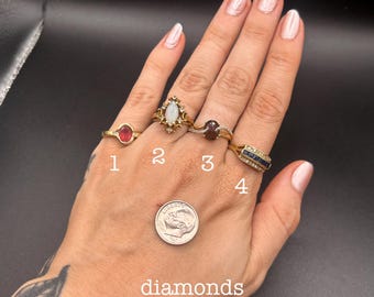 Estate Stackable 14k Gold Mixed Diamond Rings Bands - 5/29 - LOT S