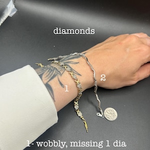 Estate Stackable 10k Gold Mixed Diamond Bracelets - 6/10 - LOT E