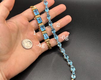 Estate Stackable 14k Gold Mixed Gem Bracelets - 6/1 - LOT B