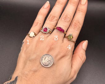 Estate Stackable 10k Gold Mixed Rings Bands - 3/26/26 - LOT AA