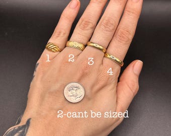 Estate Stackable 14k Gold Mixed Diamond Rings Bands - 3/31/26 - LOT DD