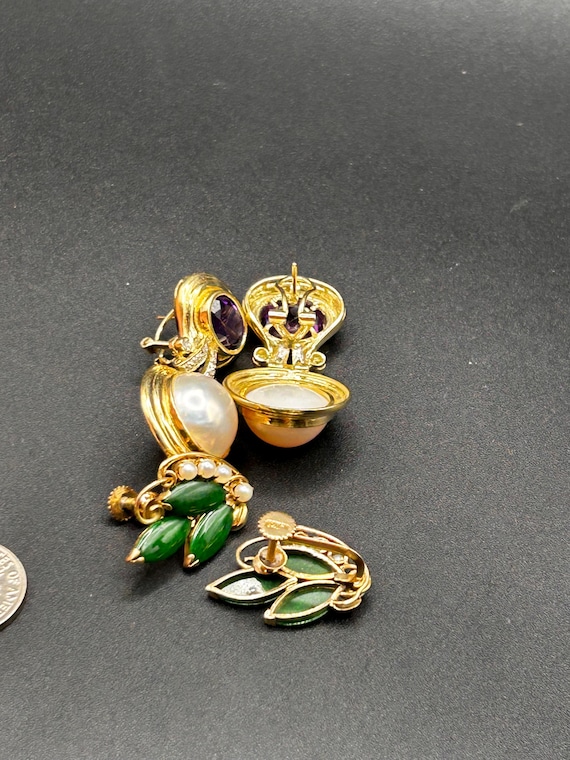 Estate Stackable 14k Gold Mixed Chains Necklaces … - image 9