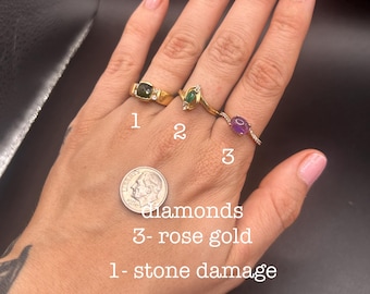 Estate Stackable 14k Gold Mixed Diamond Rings Bands - 5/22 - LOT AA