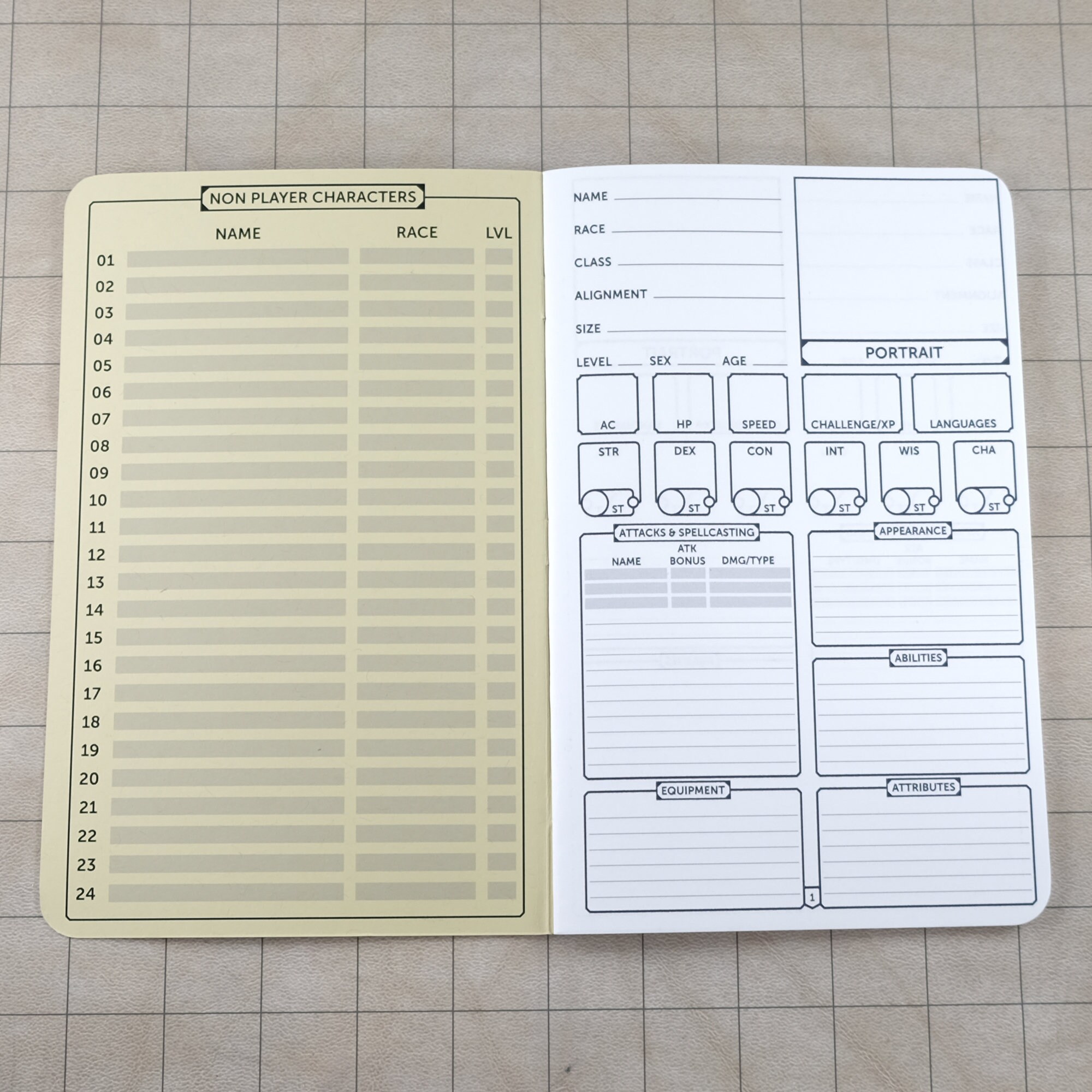 Npc's Notebook Large Dungeons and Dragons 5e Campaign - Etsy
