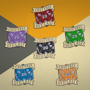 Crit Fast, Die Last Blind Box Dungeons and Dragons Fantasy Role Playing Enamel Pins
