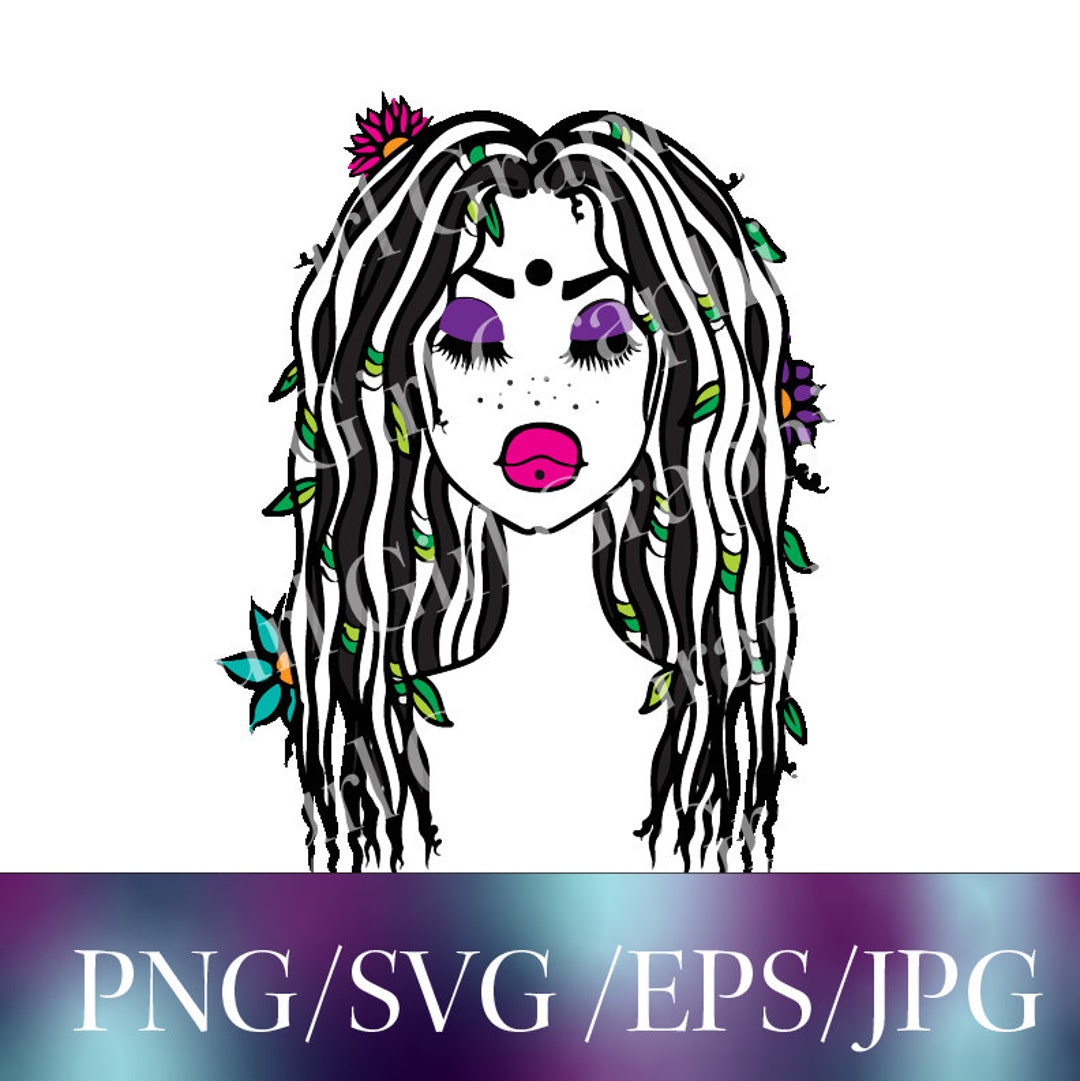 Loc Bae Svg Loc'd Woman SVG PNG Eps Jpg Files, Flower Goddess Natural Woman With ...