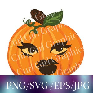 May include: A cartoon pumpkin with a winking eye, a closed eye, and a pouty mouth. The pumpkin is orange with a green stem and leaves.