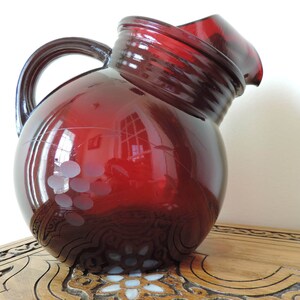 Pitcher - Anchor Hocking Royal Ruby Red - Vintage -