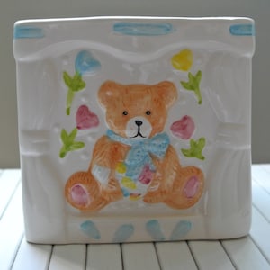 Planter - teddy bear and letters - Storage pot - pot cover