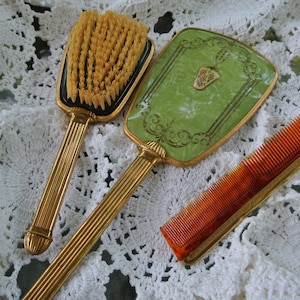 Comb and mirror brush set - Vintage