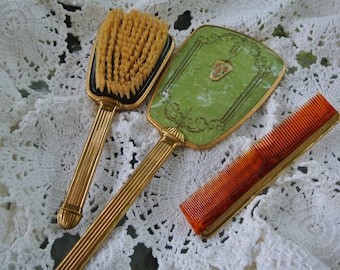 Comb and mirror brush set - Vintage