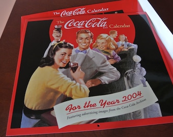 Calendário Coca-Cola - Bolso - Ano 2004 - Imagens retrô das décadas de 1940-50