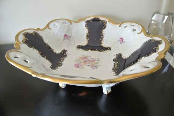 Porcelain Bowl Standing Reichenbach Echt Kobalt Cobalt Etsy